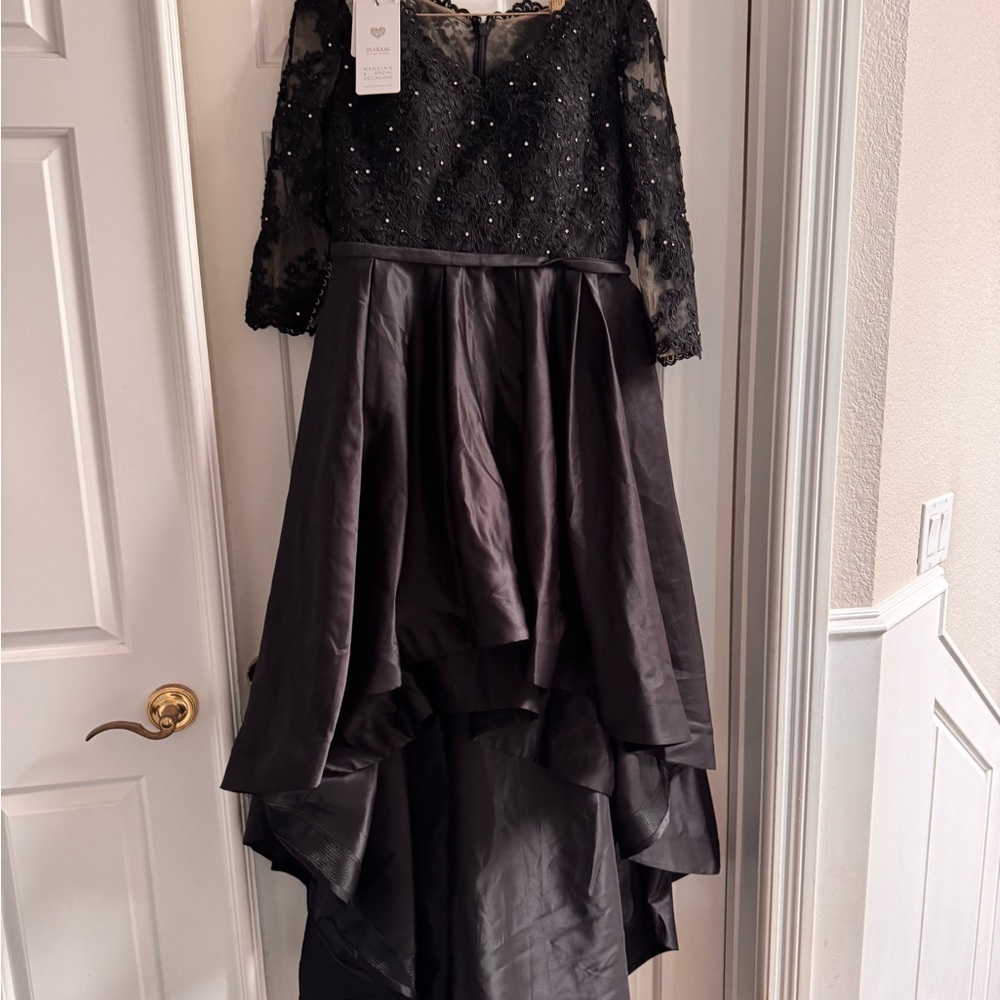 JJs House Black Lace Evening Dress